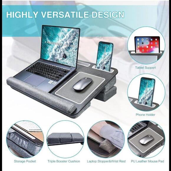 Freequeen Computer Laptop Lap Desk with Cushion And Mouse Pad. - Picture 14 of 15